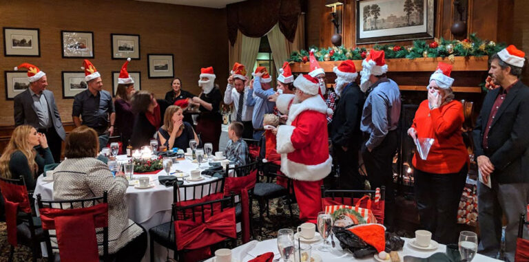 The whole Peak team and their families at the Peak Christmas party