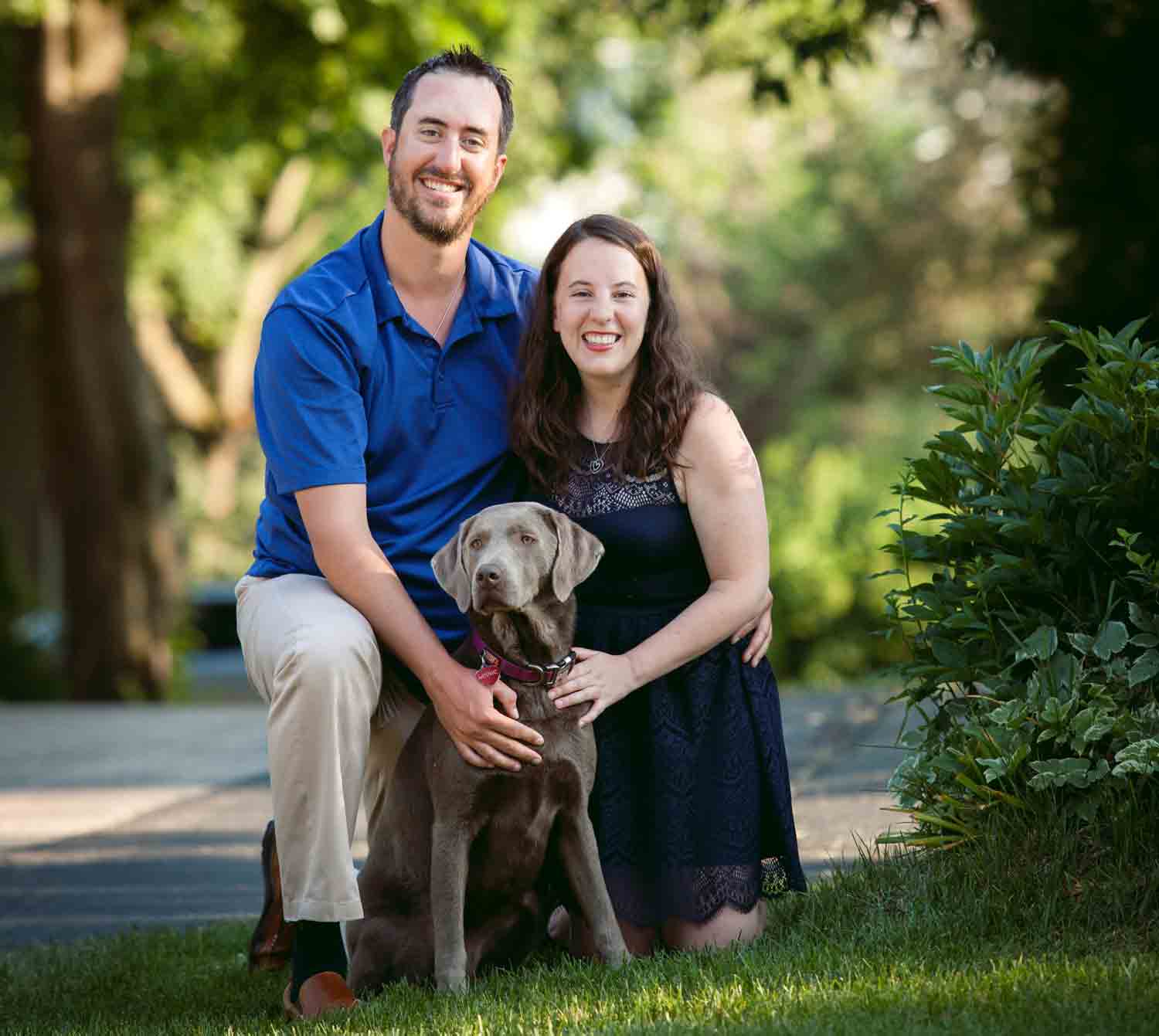 Kelsey Welch with her husband and their dog